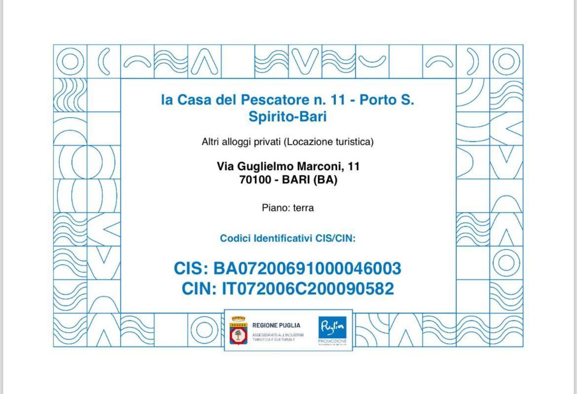 La Casa Del Pescatore N 11 - Porto Di St Spirito Bari Luaran gambar